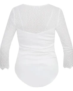 MarJo Blusen Body "Hilda-Anita" Spitze Halbarm 300700 | Off-White
