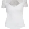 MarJo Damen Blusen Body "Henni-Ninette" Kurzarm 901700 | Offwhite