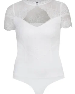 MarJo Damen Blusen Body "Henni-Ninette" Kurzarm 901700 | Offwhite