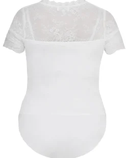 MarJo Damen Blusen Body "Henni-Ninette" Kurzarm 901700 | Offwhite