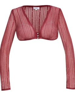 MarJo Damen Dirndlbluse "Hanja-Dorina" Langarm 300300 | Purpur Rot