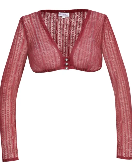 MarJo Damen Dirndlbluse "Hanja-Dorina" Langarm 300300 | Purpur Rot