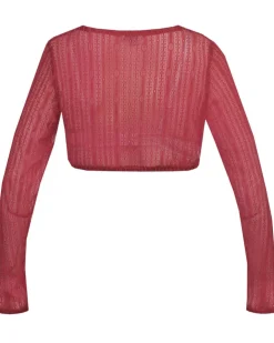MarJo Damen Dirndlbluse "Hanja-Dorina" Langarm 300300 | Purpur Rot