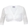 MarJo Damen Spitzen Dirndlbluse "Jalisa-Vida" Halbarm | Weiß