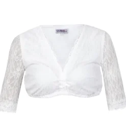 MarJo Damen Spitzen Dirndlbluse "Jalisa-Vida" Halbarm | Weiß