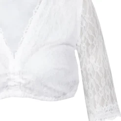 MarJo Damen Spitzen Dirndlbluse "Jalisa-Vida" Halbarm | Weiß