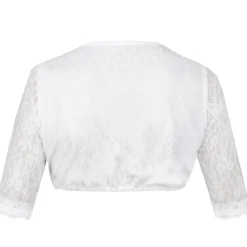 MarJo Damen Spitzen Dirndlbluse "Jalisa-Vida" Halbarm | Weiß