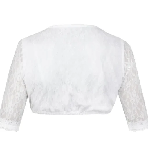 MarJo Damen Spitzen Dirndlbluse "Jalisa-Vida" Halbarm | Weiß