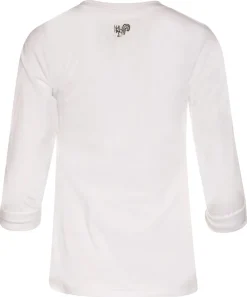 MarJo Damen Trachten Shirt "Narrisch" mit 3/4 Arm | Weiß Blau