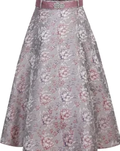 MarJo Damen Trachtenrock "Bianca" Blumenmuster 900070 | Dark Powder 70cm