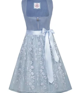 MarJo Dirndl "Isa" mit Spitzenschürze 698265 | Light Denim 65cm