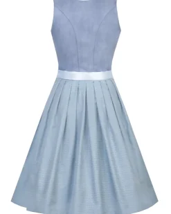 MarJo Dirndl "Isa" mit Spitzenschürze 698265 | Light Denim 65cm