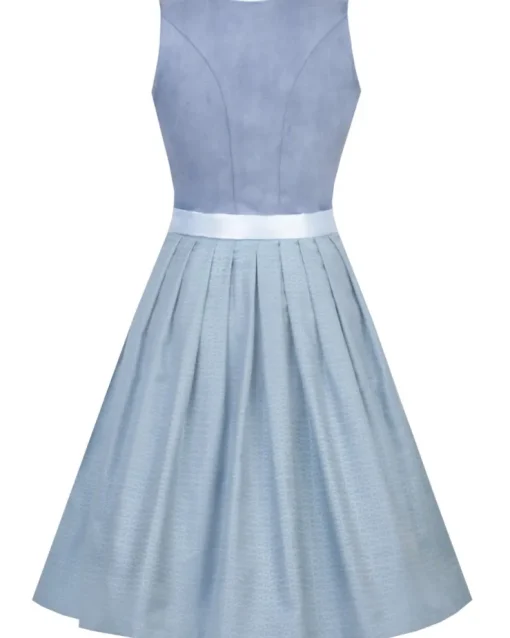 MarJo Dirndl "Isa" mit Spitzenschürze 698265 | Light Denim 65cm