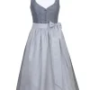MarJo Dirndl "Wanda" mit V-Ausschnitt 693375 | Blaugrau 70cm