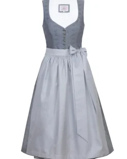 MarJo Dirndl "Wanda" mit V-Ausschnitt 693375 | Blaugrau 70cm