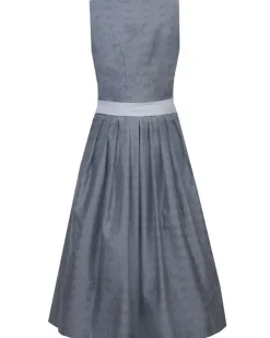 MarJo Dirndl "Wanda" mit V-Ausschnitt 693375 | Blaugrau 70cm