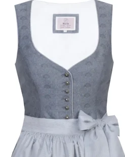 MarJo Dirndl "Wanda" mit V-Ausschnitt 693375 | Blaugrau 70cm