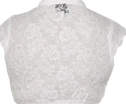 MarJo Dirndlbluse "Delrose-Eva" mit Flügelarm | Creme
