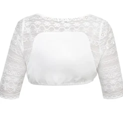 MarJo Dirndlbluse "Ganina-Candia" Traditionell Halbarm | Offwhite
