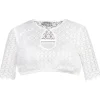 MarJo Dirndlbluse "Gisela-Anna" Lochausschnitt Halbarm | Offwhite