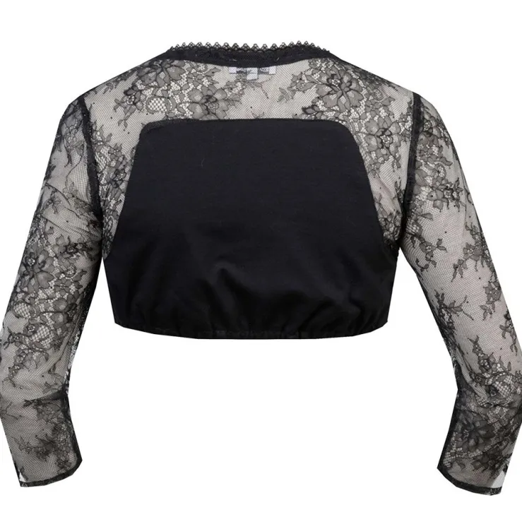 MarJo Dirndlbluse "Kosima-Doro" Halbarm Spitze | Schwarz
