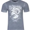 MarJo Herren Trachten Shirt "Torben" Steinbock | British Blue
