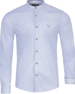 MarJo Herren Trachtenhemd "Benjamin" Stehkragen | Light Denim