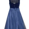 MarJo Samt Dirndl "Elisabeth" 697758 | Azurblau 58cm