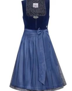 MarJo Samt Dirndl "Elisabeth" 697758 | Azurblau 58cm