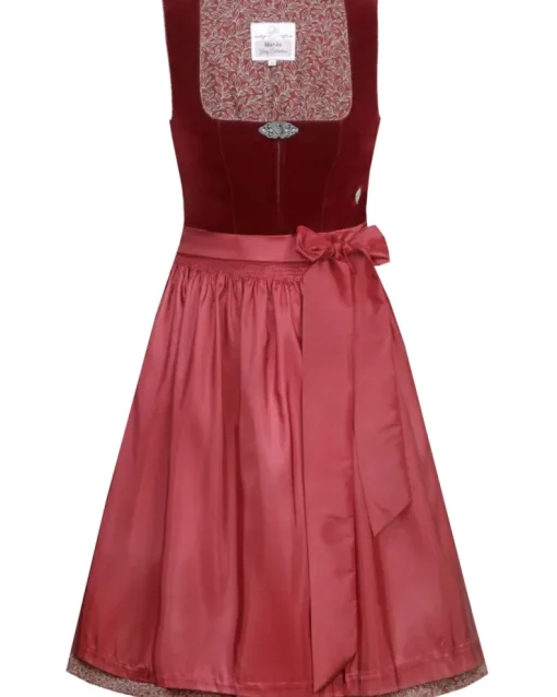 MarJo Samt Dirndl "Elisabeth" 697758 | Palisander Rot 58cm