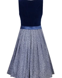 MarJo Samt Dirndl "Elisabeth" 697758 | Azurblau 58cm