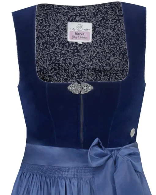 MarJo Samt Dirndl "Elisabeth" 697758 | Azurblau 58cm