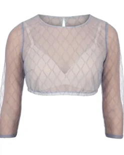 MarJo Spitzen Dirndlbluse "Inja-Dalida" 3/4 Arm 996300 | Taubenblau