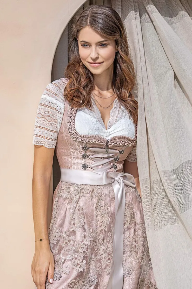 MarJo Spitzen Dirndlbluse "Gusta-Finja" Halbarm | Offwhite