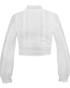 MarJo Spitzen Dirndlbluse "Hetty-Emilia" Langarm 302400 | Offwhite