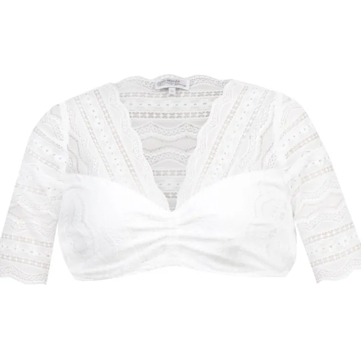 MarJo Spitzen Dirndlbluse "Gusta-Finja" Halbarm | Offwhite