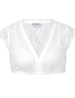 MarJo Spitzen Dirndlbluse "Janette-Doro" Flügelarm | Weiß