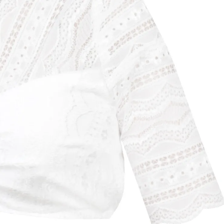 MarJo Spitzen Dirndlbluse "Gusta-Finja" Halbarm | Offwhite