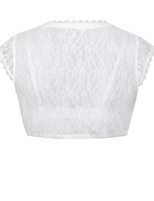 MarJo Spitzen Dirndlbluse "Janette-Doro" Flügelarm | Weiß