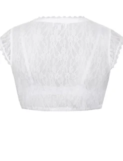 MarJo Spitzen Dirndlbluse "Janette-Doro" Flügelarm | Weiß
