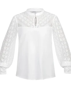MarJo Spitzenshirt "Galinda-Majara" Langarm 992700 | Off-White Trachtenbluse