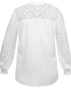 MarJo Spitzenshirt "Galinda-Majara" Langarm 992700 | Off-White Trachtenbluse