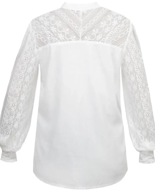 MarJo Spitzenshirt "Galinda-Majara" Langarm 992700 | Off-White Trachtenbluse