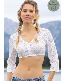 Nina von C. 3/4 Arm Dirndlbluse "Riley" Bio Baumwolle 40471327 | Weiß