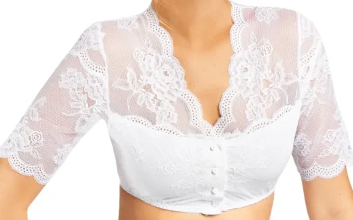 Nina von C. Dirndlbluse "Kalea" mit Knopfleiste 16463718 | Weiß