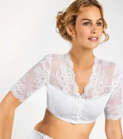 Nina von C. Dirndlbluse "Kalea" mit Knopfleiste 16463718 | Weiß