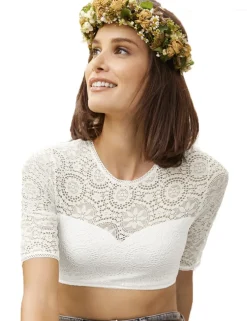 Nina von C. Halbarm Dirndlbluse "Martha" Traditionell 16463893 | Weiß
