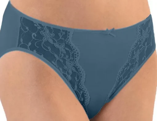 Nina von C. Jazzpant mit floraler Spitze 4821971 | Taubenblau