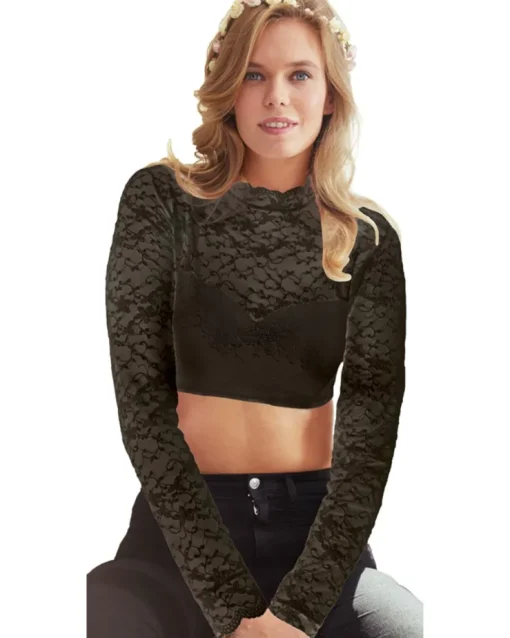 Nina von C. Spitzen Dirndlbluse "Jenna" Langarm 48470971 | Schwarz