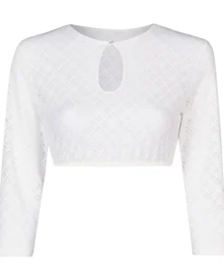 Nina von C. Spitzen Dirndlbluse "Naomi" Lochausschnitt 48471328 | Weiß
